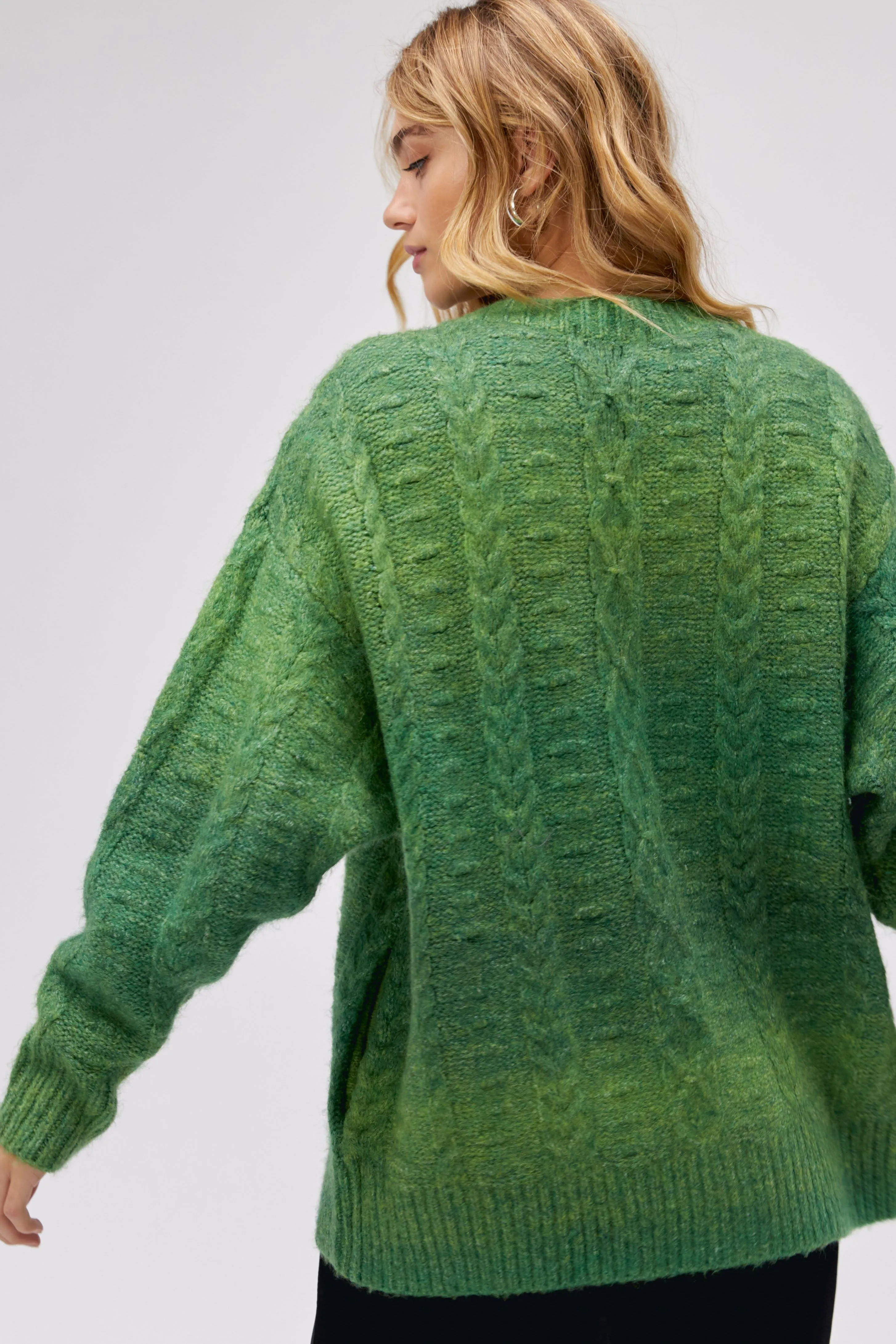 Etrarium \" Daydreamer Cardigan \"オレンジグリーン Ombre Cardigan in Green Jade | Parallel