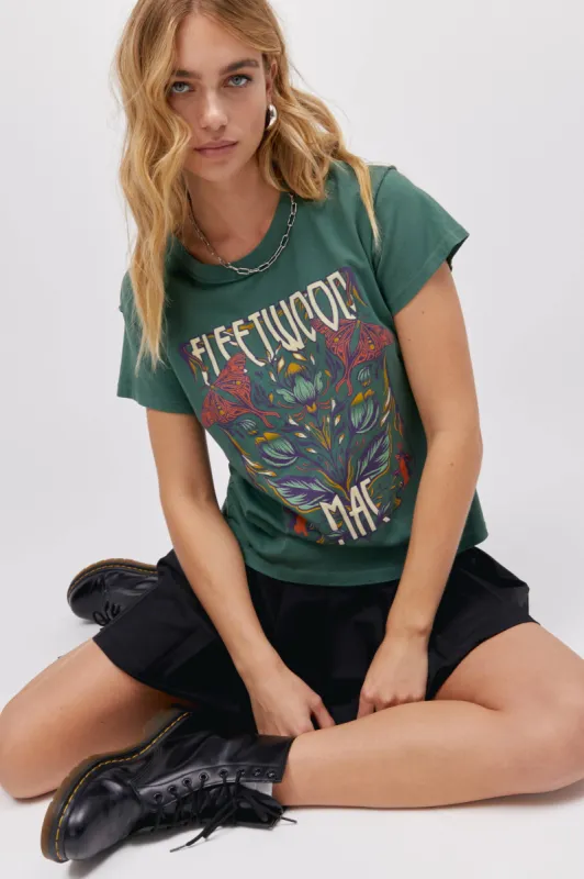 Fleetwood Mac Butterflies Reverse GF Tee in Stormy Green sold by Daydreamer