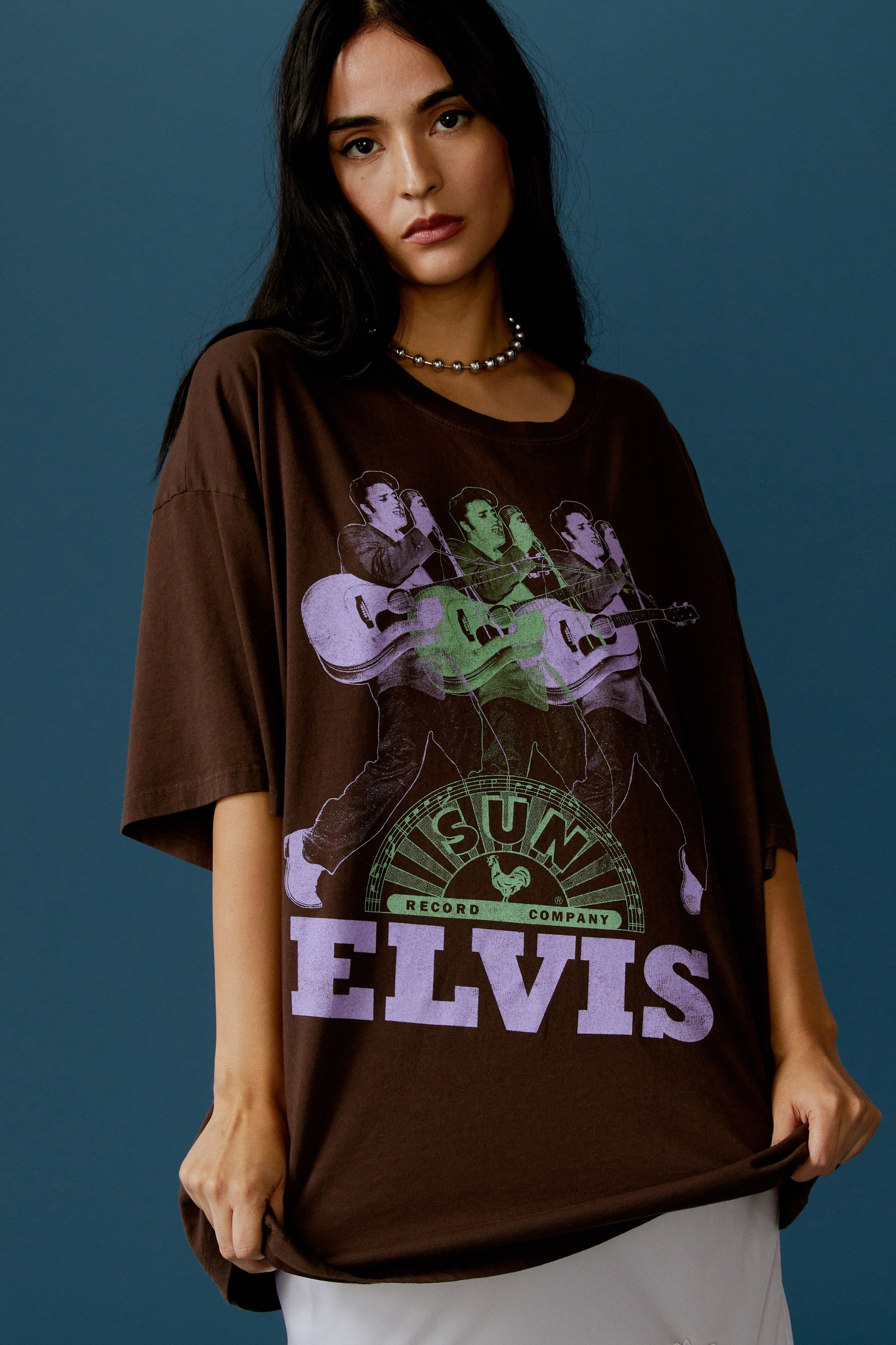 Sun Records x Elvis Repeat OS Tee in Coffee Quartz sold by Daydreamer product image thumbnail 4