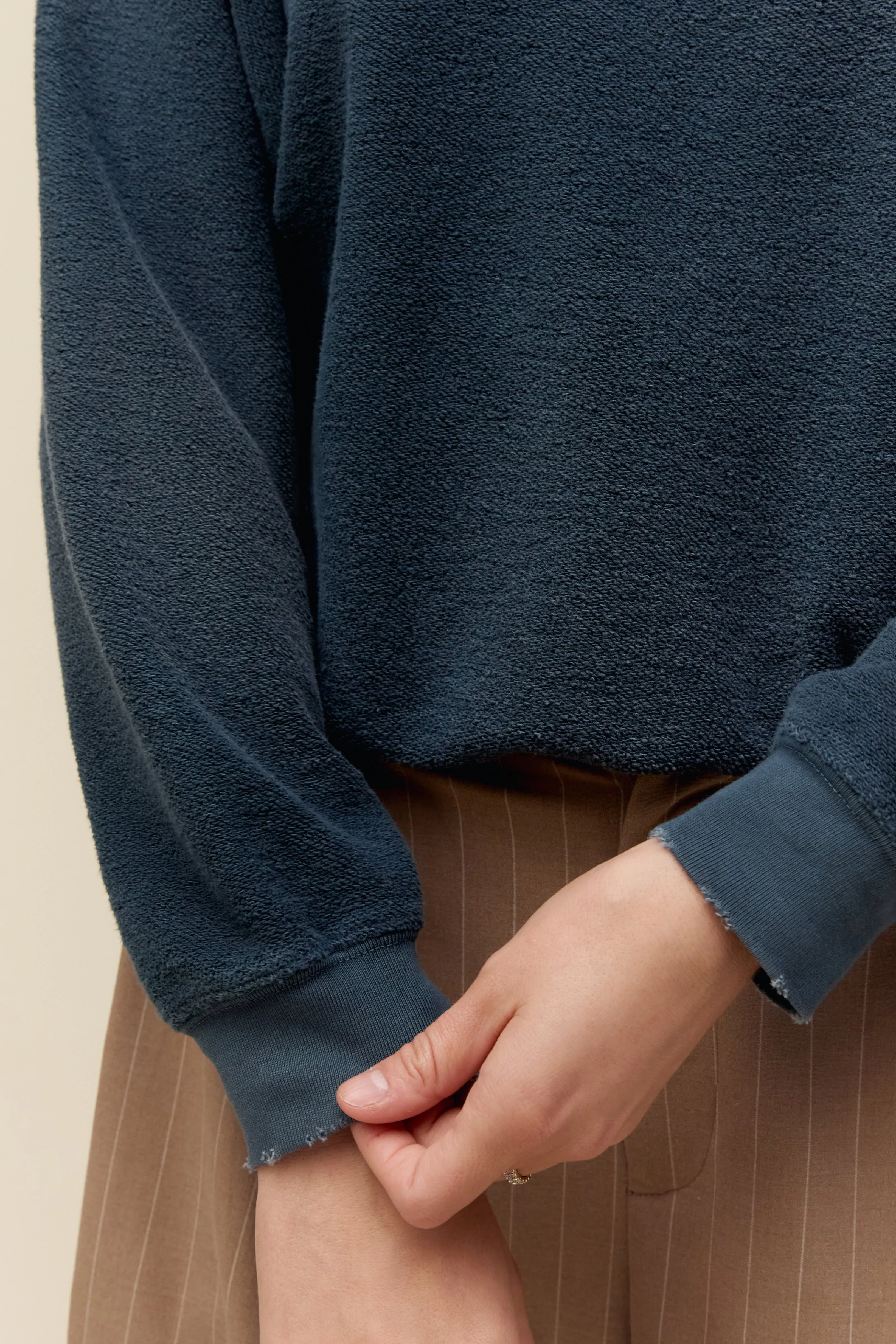 Solid Reverse Raglan Sweatshirt in Sun Faded Black sold by Daydreamer product image thumbnail 4