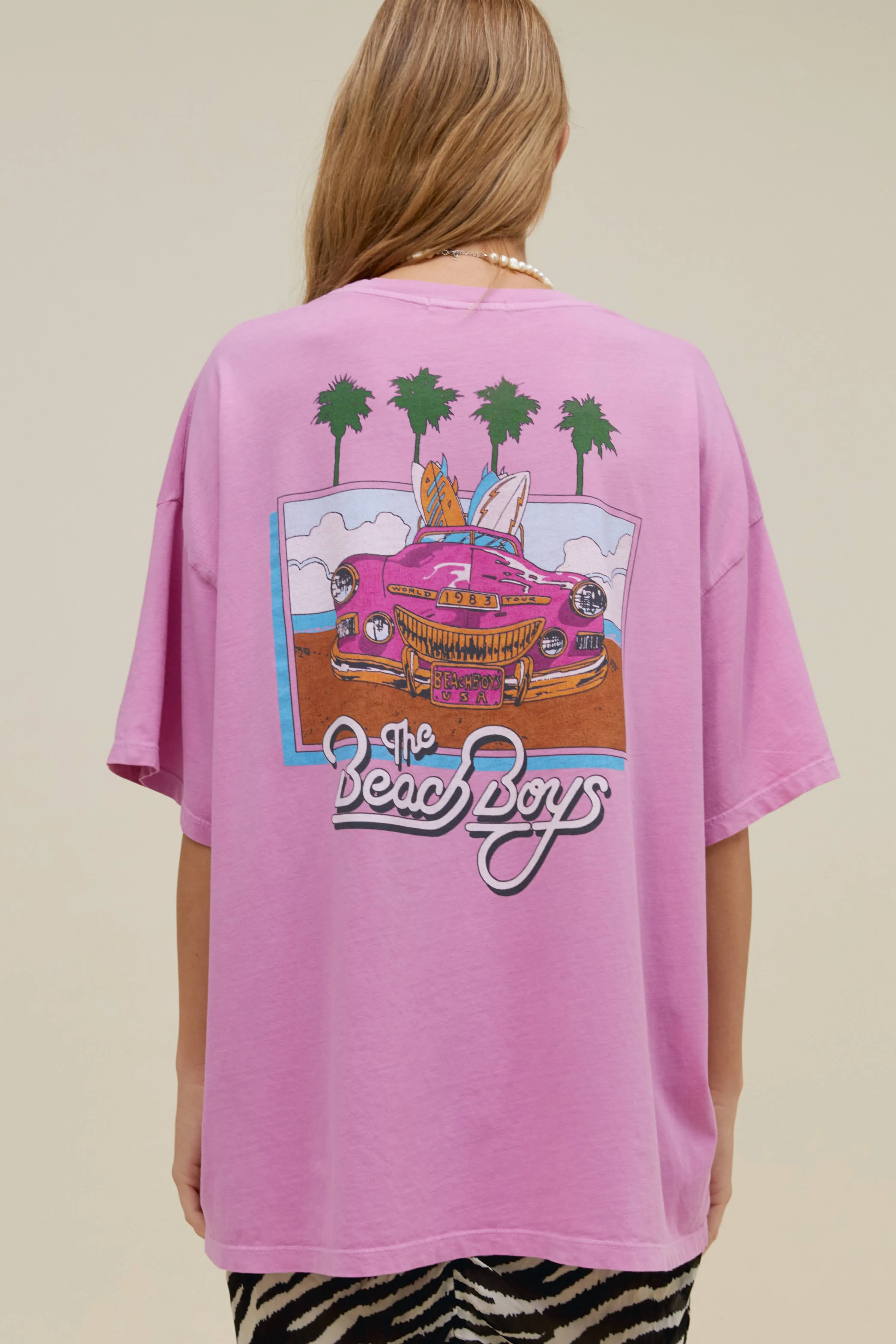 The Beach Boys 1983 Tour OS Tee in Lilac Bloom sold by Daydreamer product image thumbnail 2