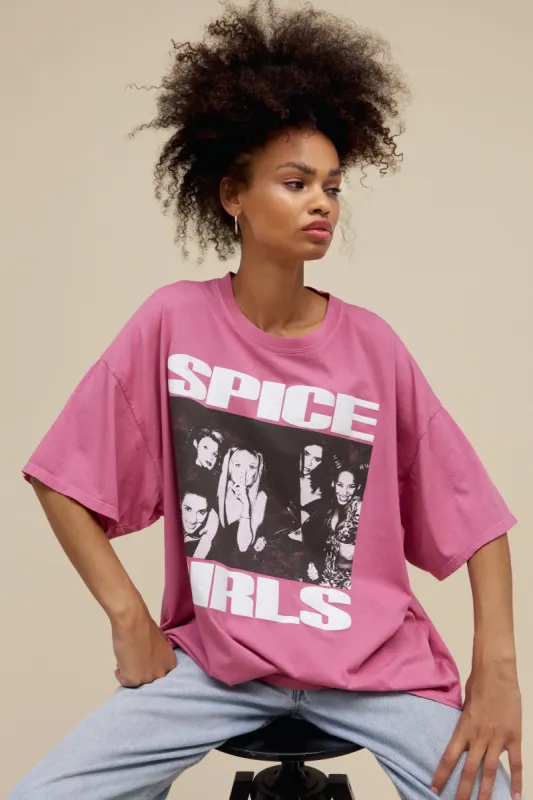 Spice Girls Photo OS Tee in Pink Taffy sold by Daydreamer