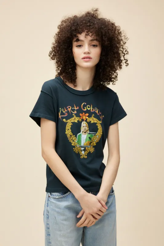 Kurt Cobain Heart Frame Reverse GF Tee sold by Daydreamer