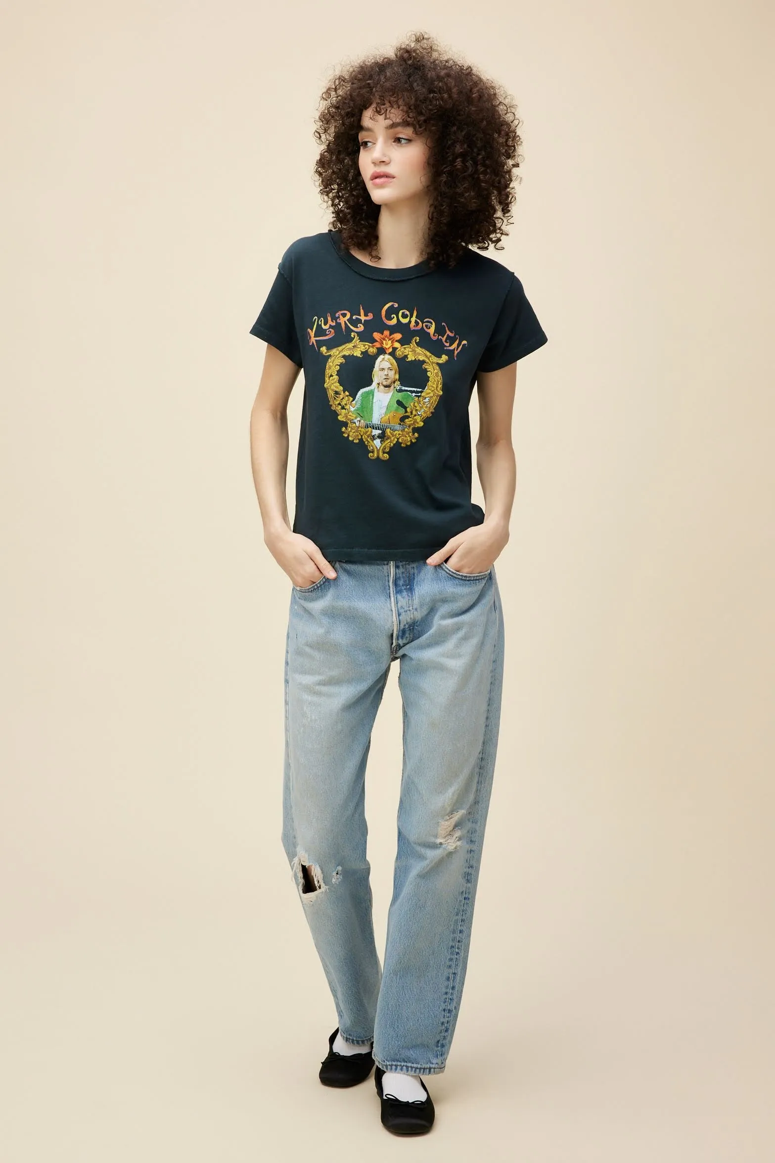 Kurt Cobain Heart Frame Reverse GF Tee sold by Daydreamer product image thumbnail 2