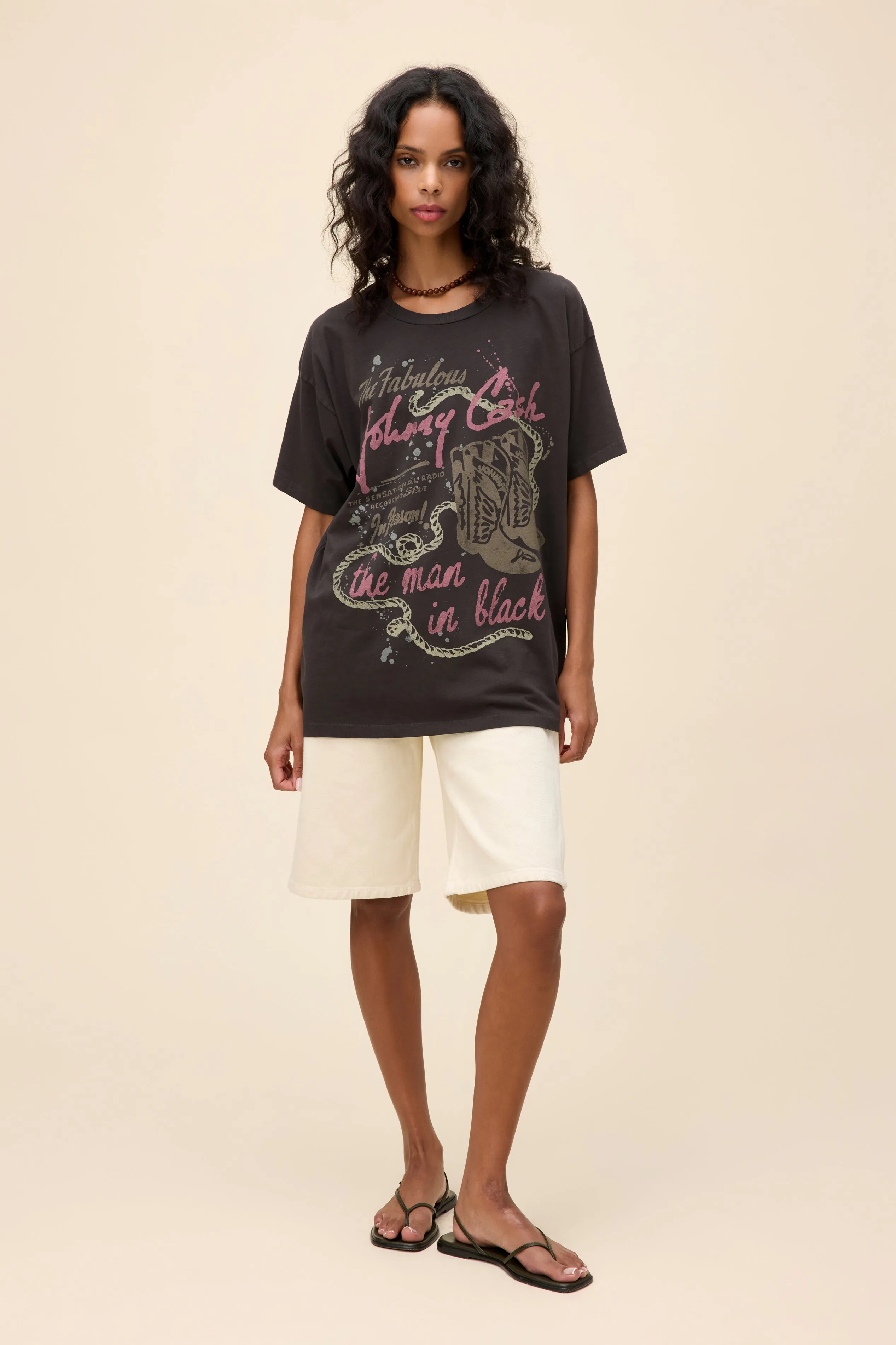 Johnny Cash Water Color Merch Tee sold by Daydreamer product image thumbnail 3