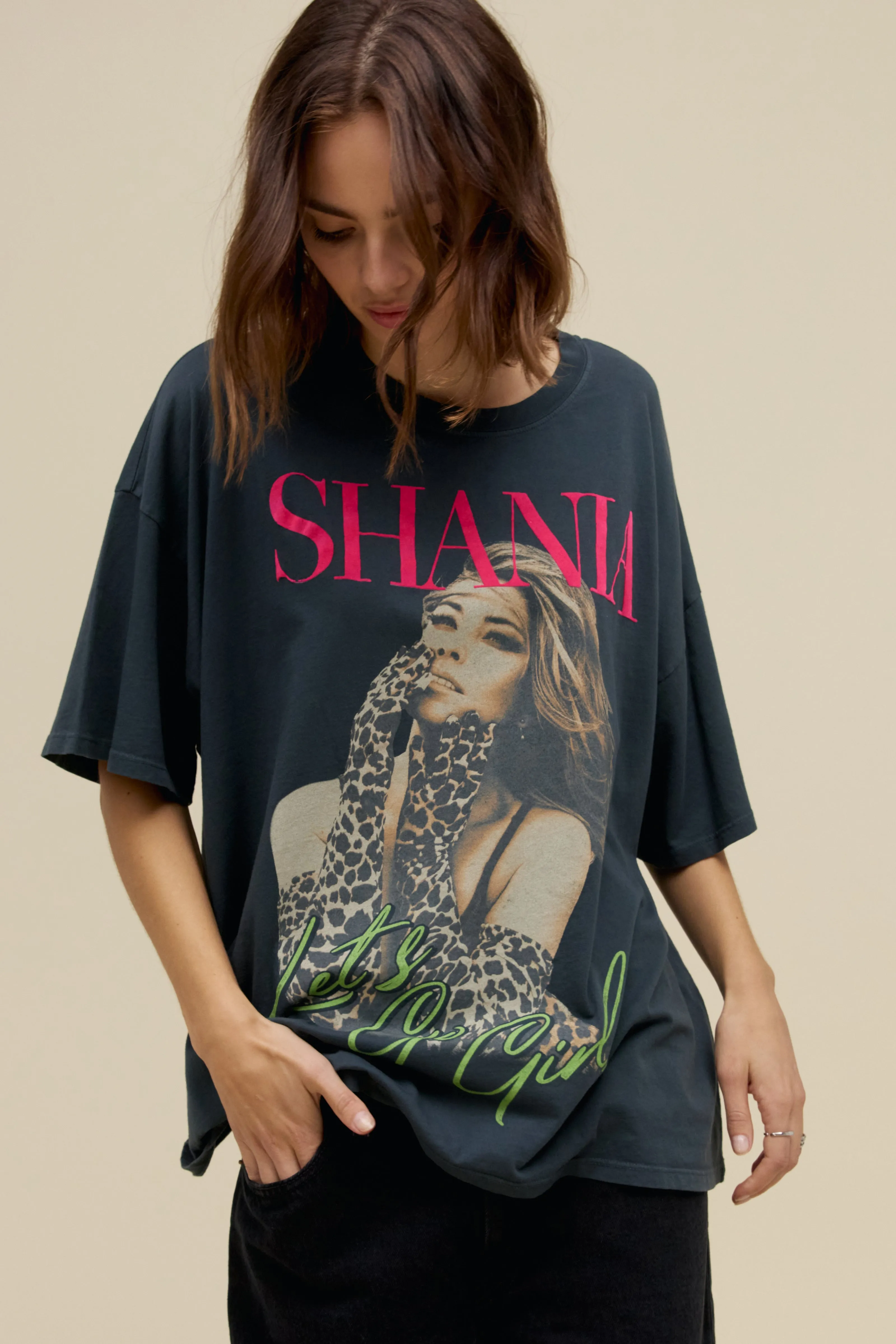 Shania Let's Go Girls OS Tee in Vintage Black sold by Daydreamer product image thumbnail 2