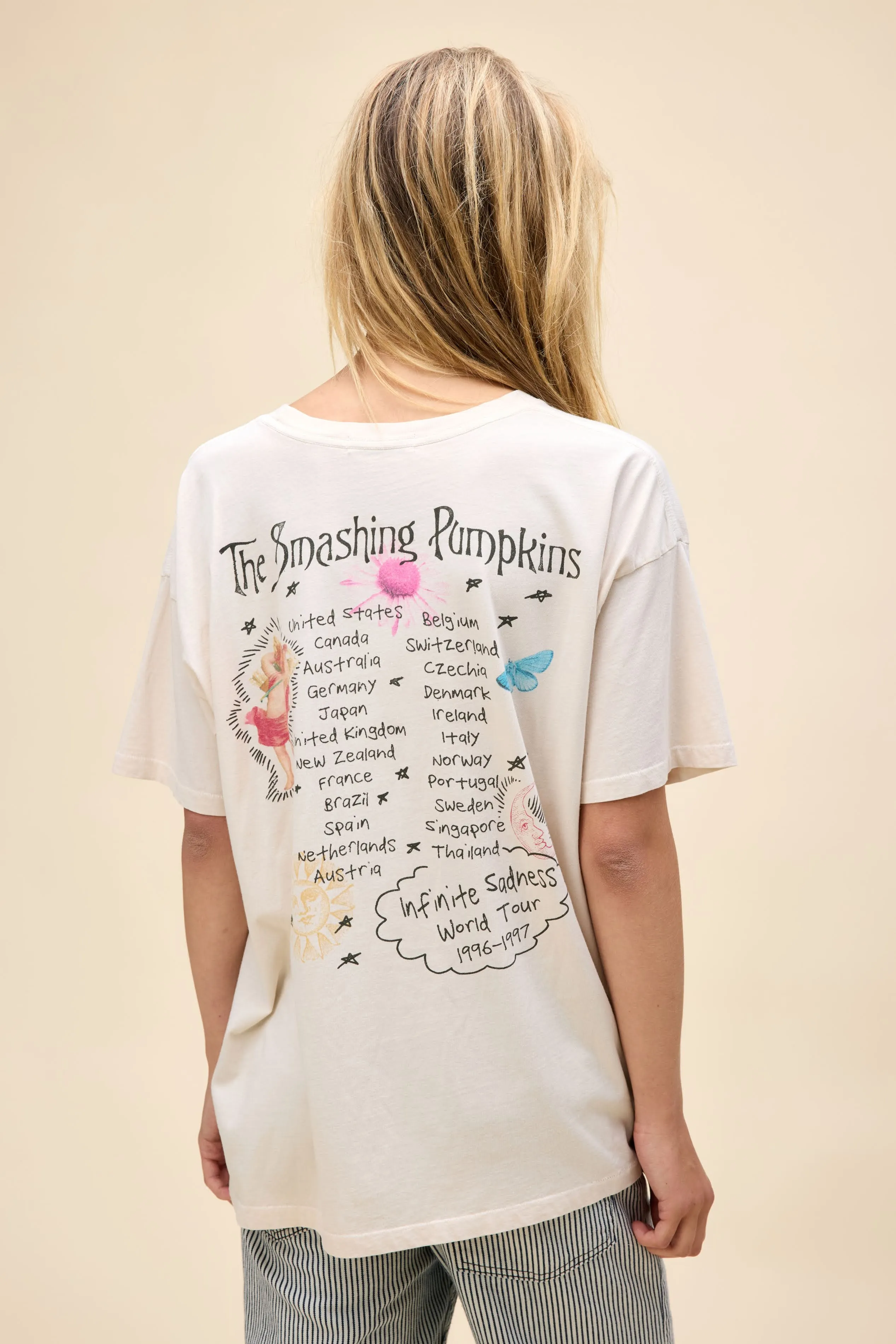 The Smashing Pumpkins Infinite Sadness Merch Tee in Dirty White sold by Daydreamer product image thumbnail 2