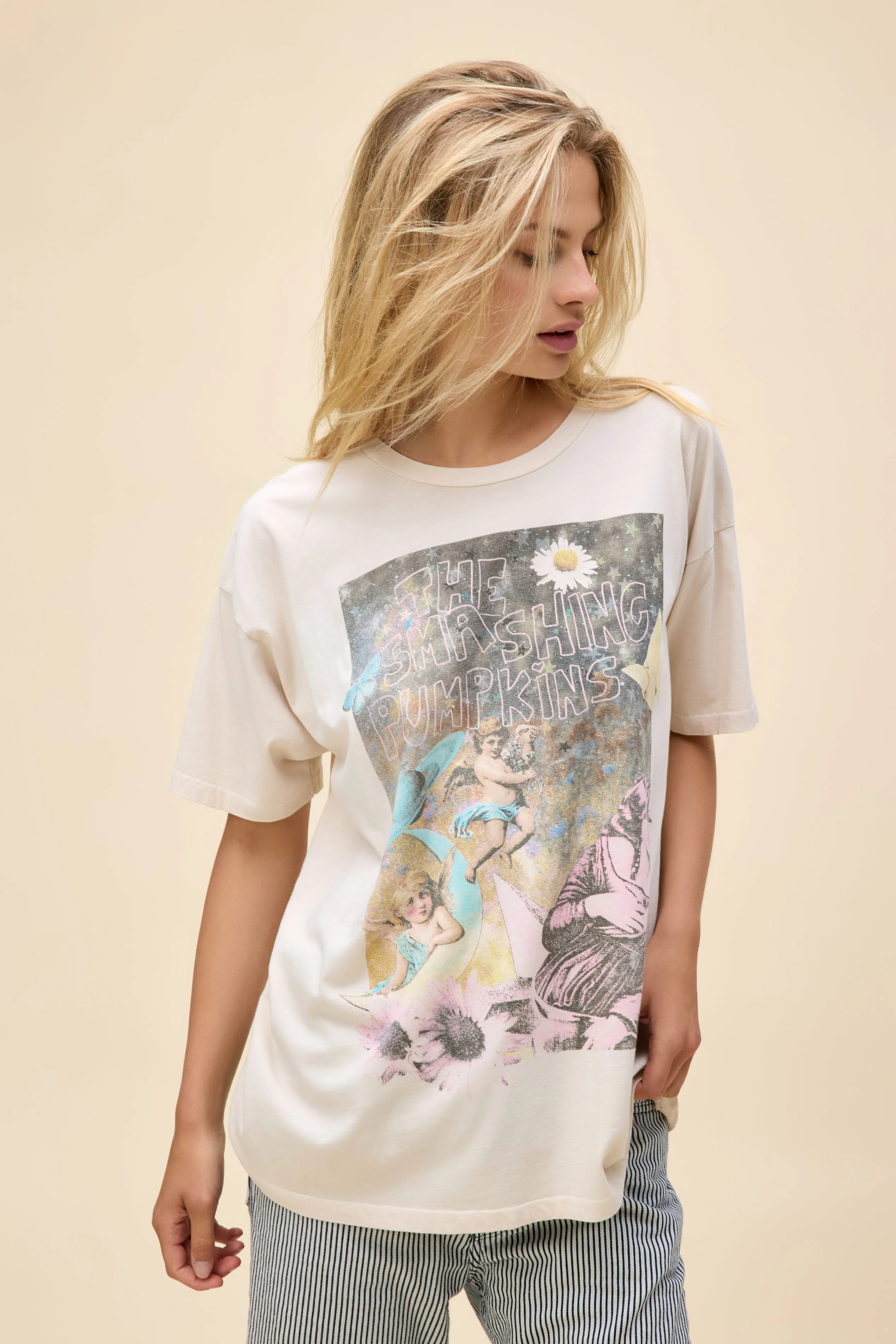 The Smashing Pumpkins Infinite Sadness Merch Tee in Dirty White sold by Daydreamer product image thumbnail 4
