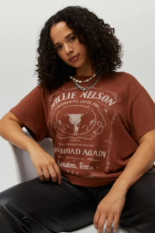 Willie Nelson Whiskey Label Tour Tee ES sold by Daydreamer