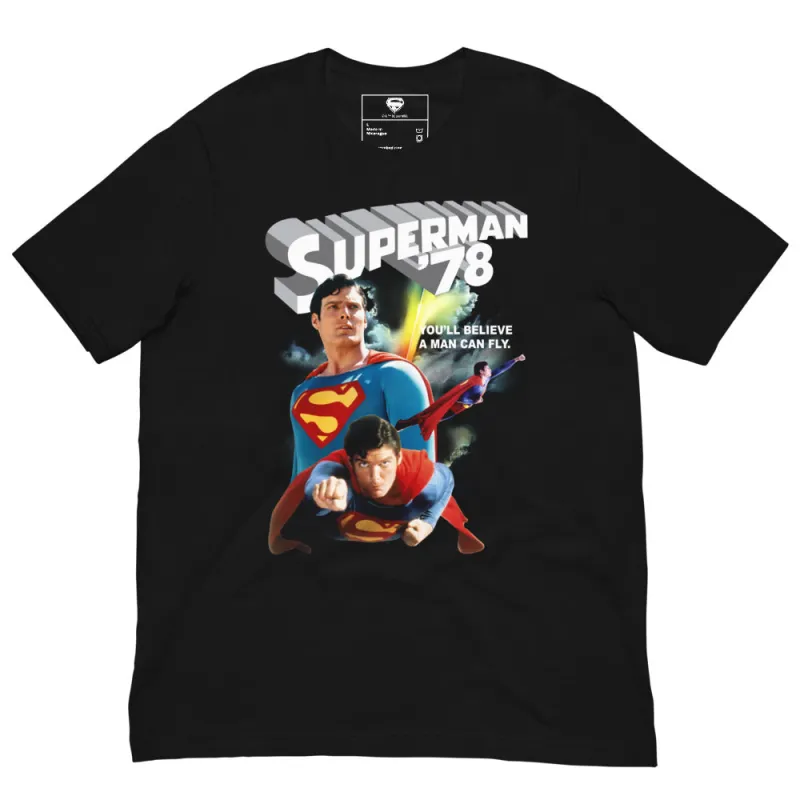 SUPERMAN: THE MOVIE You’ll Believe a Man Can Fly T-shirt sold by DC Comics