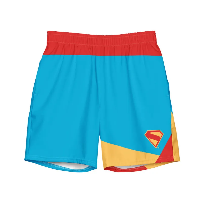 SUPERMAN (2025 Movie) S-Shield Color-Block Swim Trunks sold by DC Comics