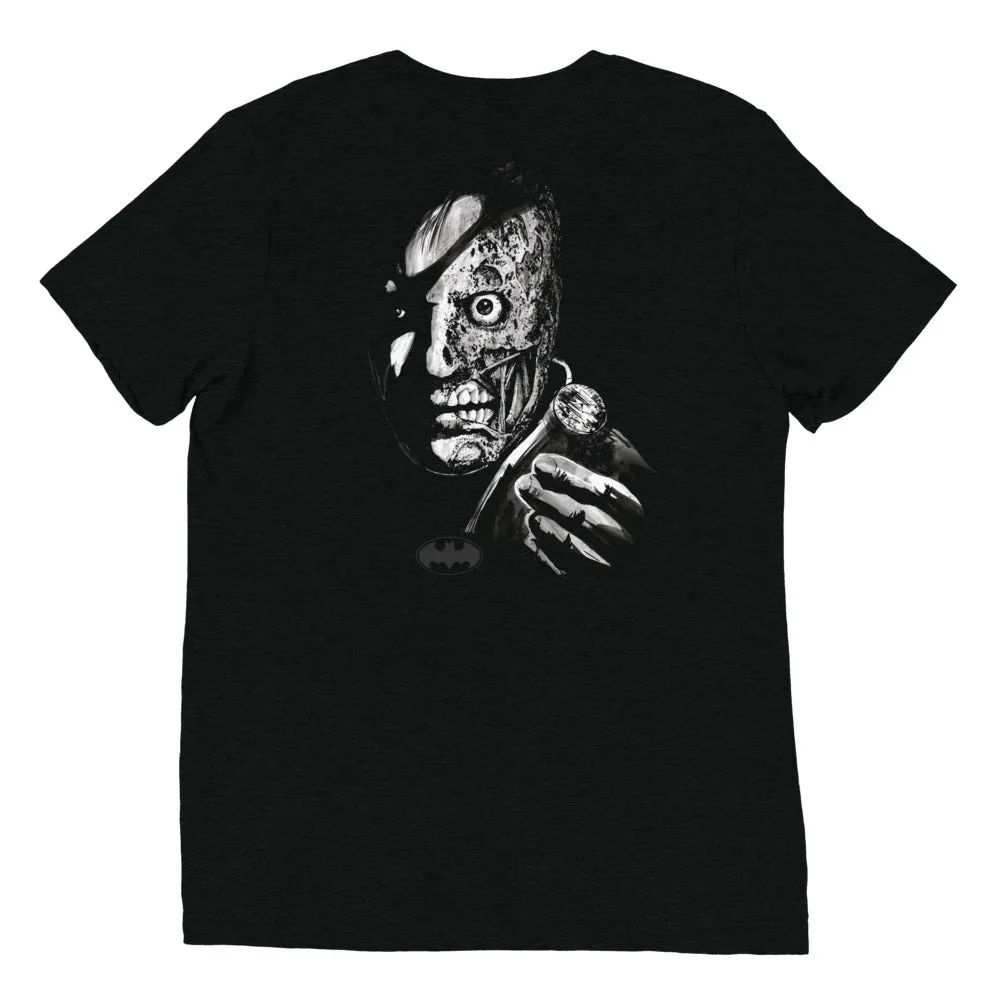 TWO-FACE Embroidered Tri-Blend T-Shirt "Duality" sold by DC Comics