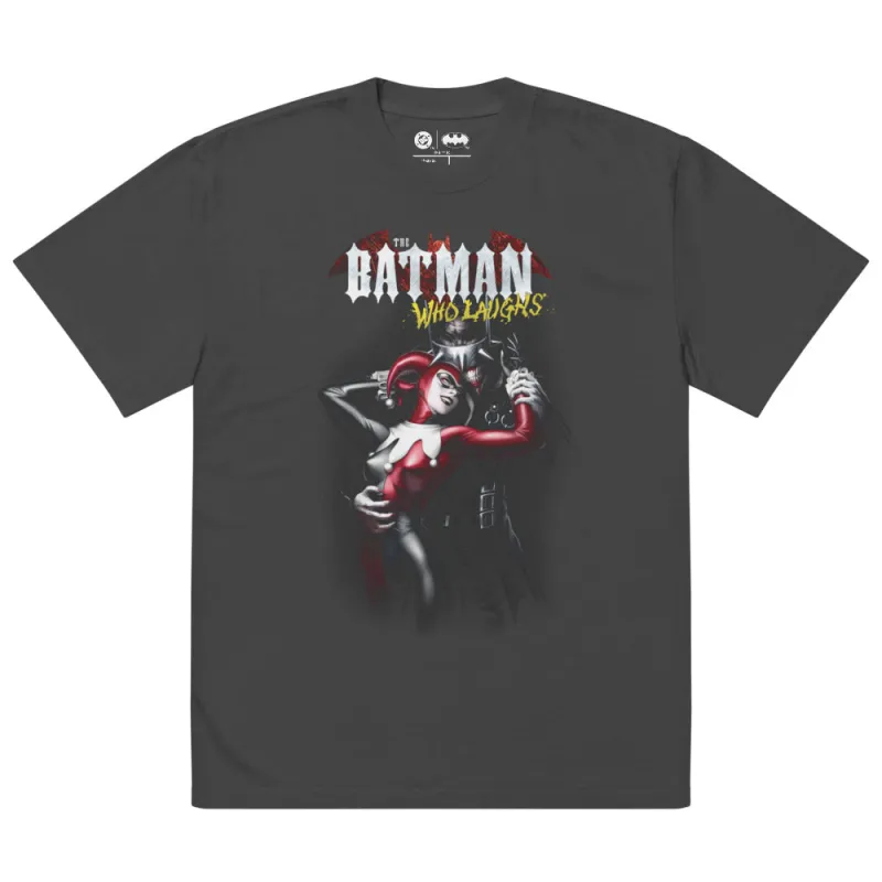 THE BATMAN WHO LAUGHS & HARLEY QUINN Oversized Faded T-Shirt sold by DC Comics