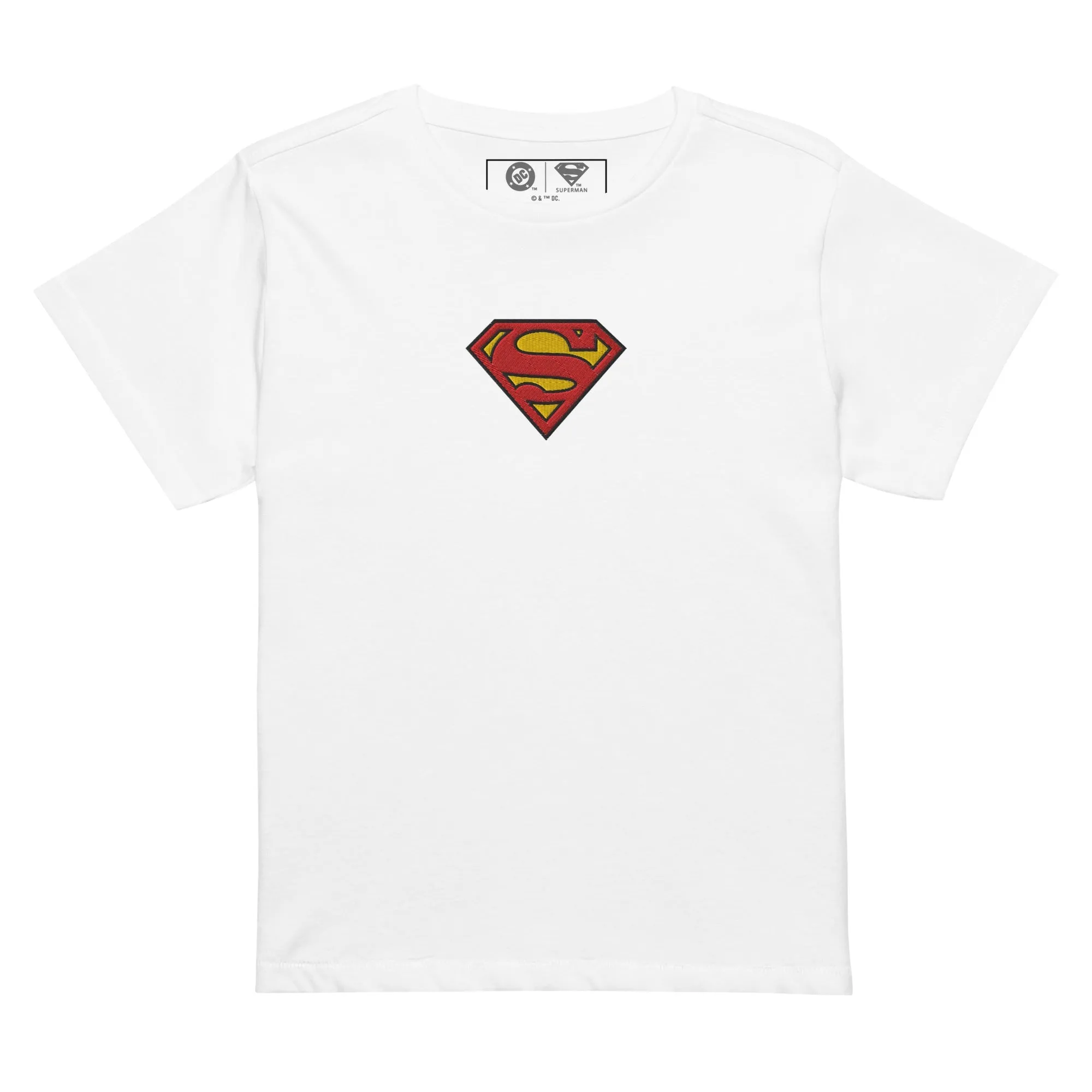 SUPERMAN Logo Embroidered Women's High-waisted T-Shirt sold by DC Comics product image thumbnail 2