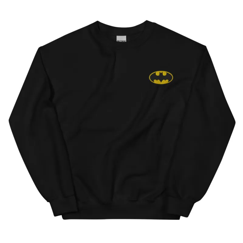 BATMAN Logo Embroidered Crewneck Sweatshirt made by DC Comics