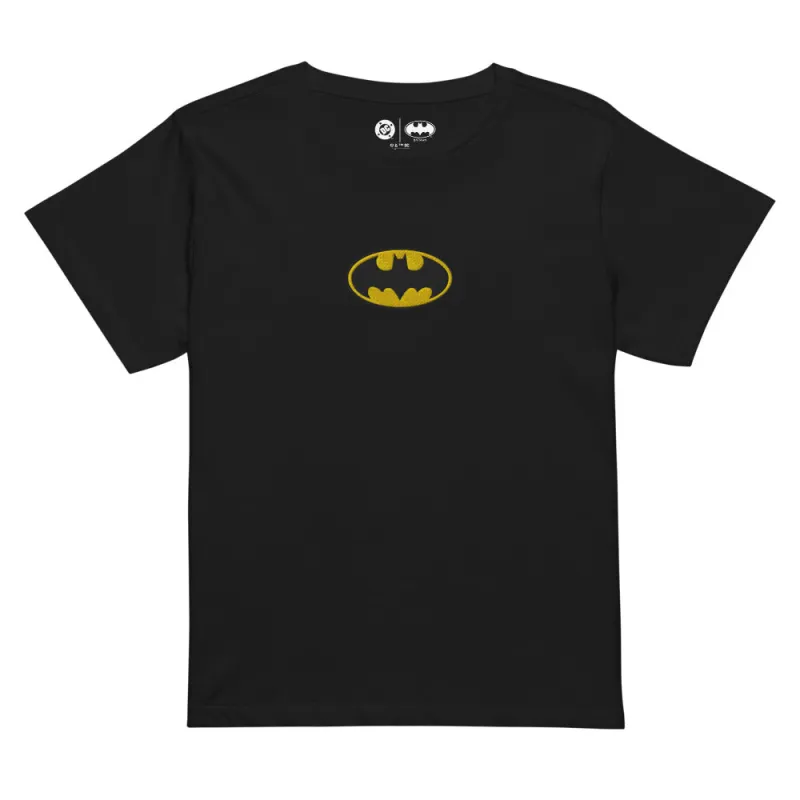 BATMAN Logo Embroidered Women's High-waisted T-Shirt sold by DC Comics