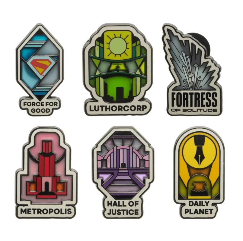 SUPERMAN (2025 Movie) Stained Glass Pin Set made by DC Comics