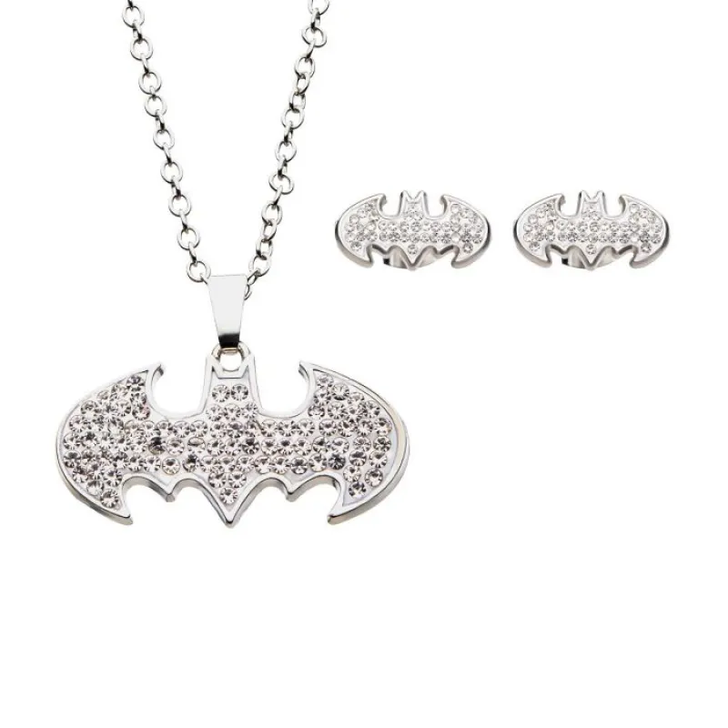 BATMAN Silver Plated Necklace and Earring Set sold by DC Comics