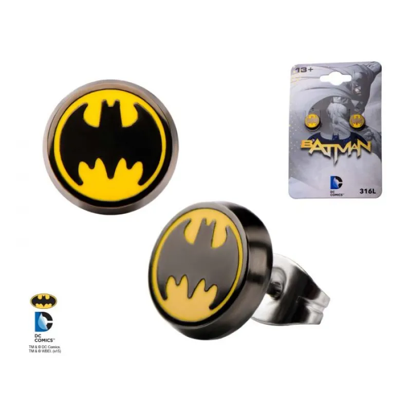 BATMAN Logo Enamel Stud Earrings sold by DC Comics