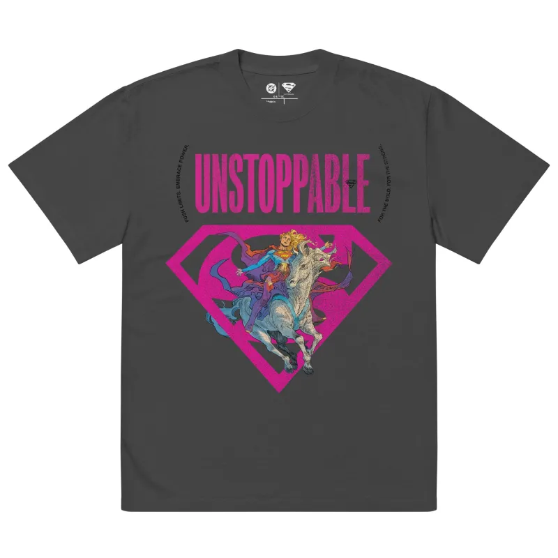 SUPERGIRL Unstoppable Oversized Faded T-shirt made by DC Comics