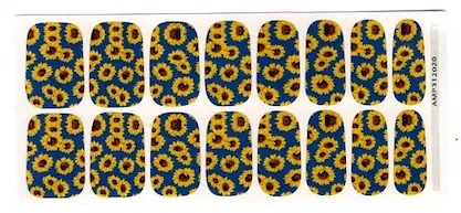 Sungfower Blues - Premium Nail Polish Wraps sold by De's Nails