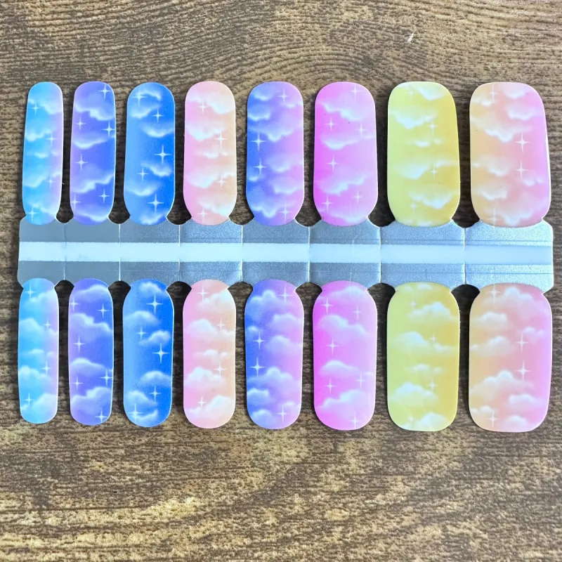 Cloudy with a Chance of Pastel - Nail Polish Wraps sold by De's Nails