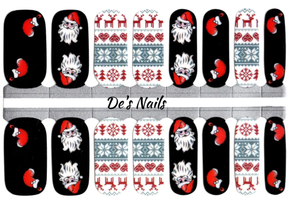The Stockings were Hung - Nail Polish Wraps sold by De's Nails