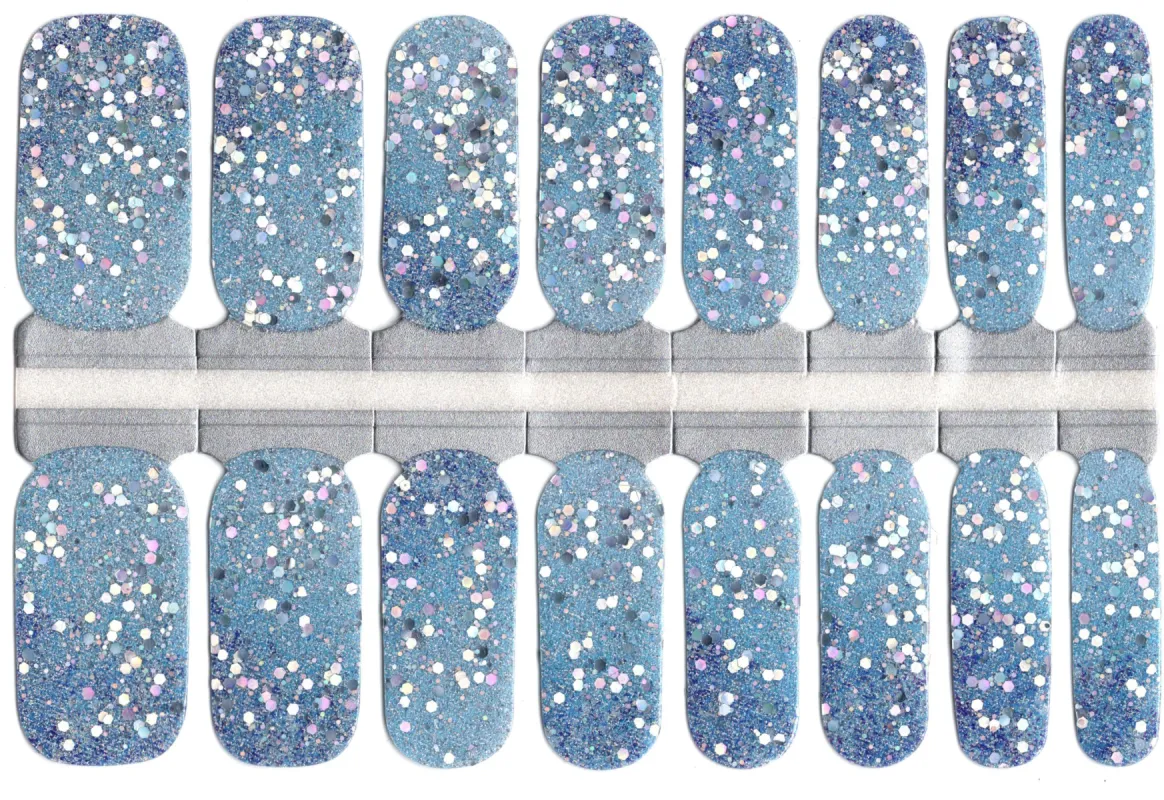 Fading Blue Glitter - Nail Polish Wraps sold by De's Nails