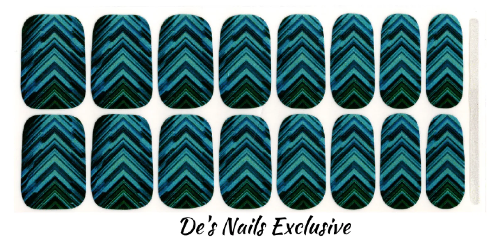 Teal Speed of Light - De’s Nails Exclusive Premium Nail Polish Wraps sold by De's Nails