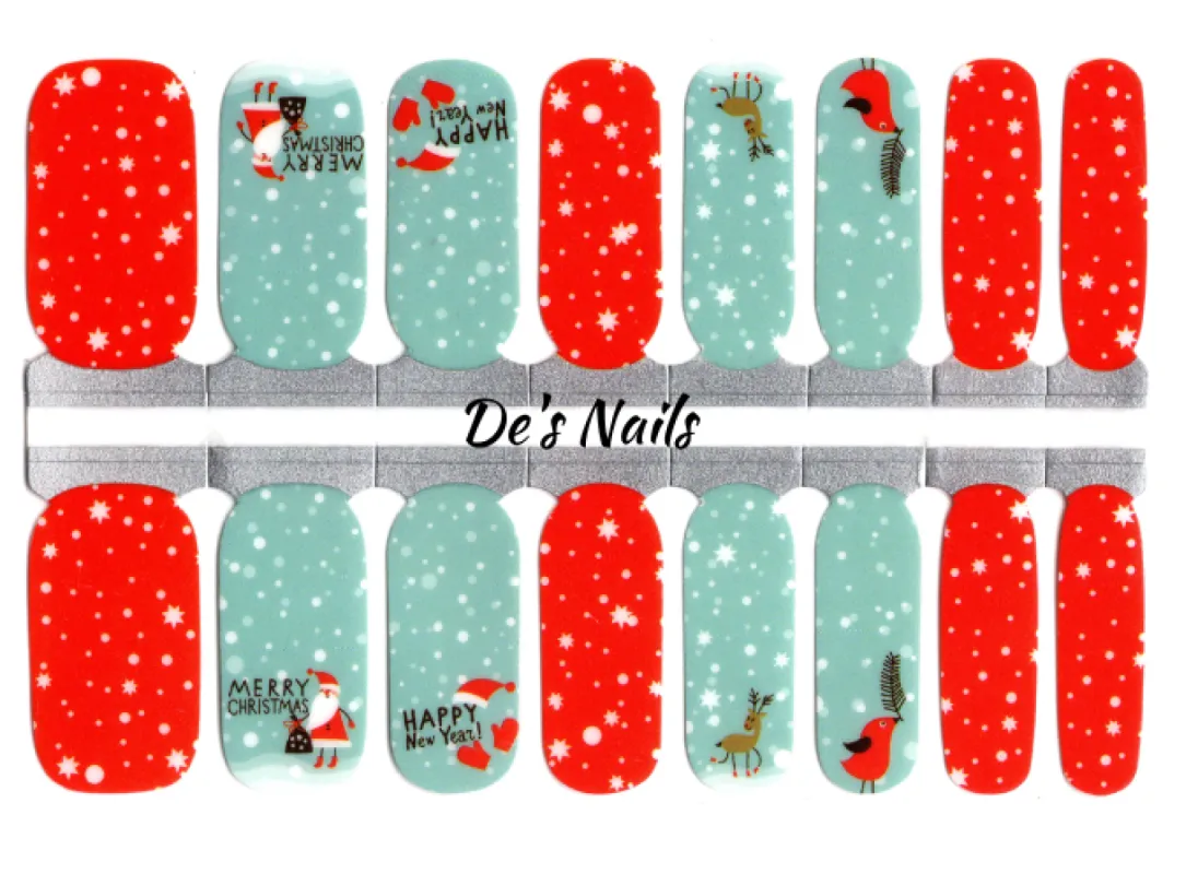 Merry Christmas and Happy New Year - Nail Polish Wraps sold by De's Nails