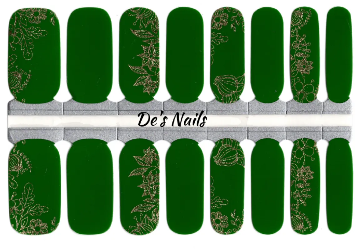 Green Glamour - Nail Polish Wraps sold by De's Nails