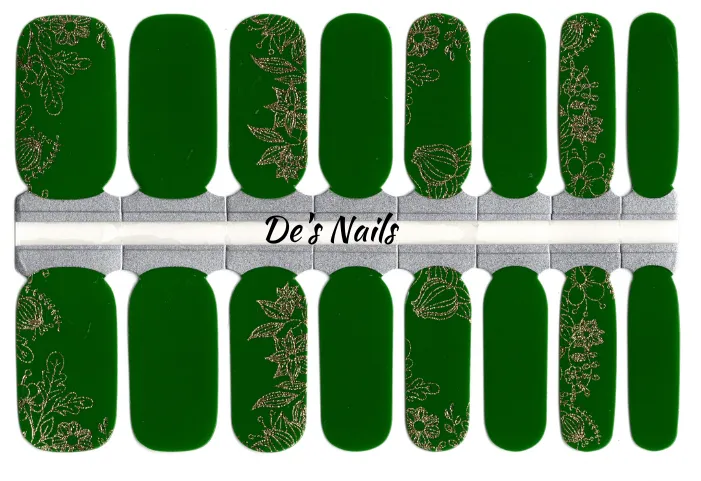 Green Glamour - Nail Polish Wraps sold by De's Nails