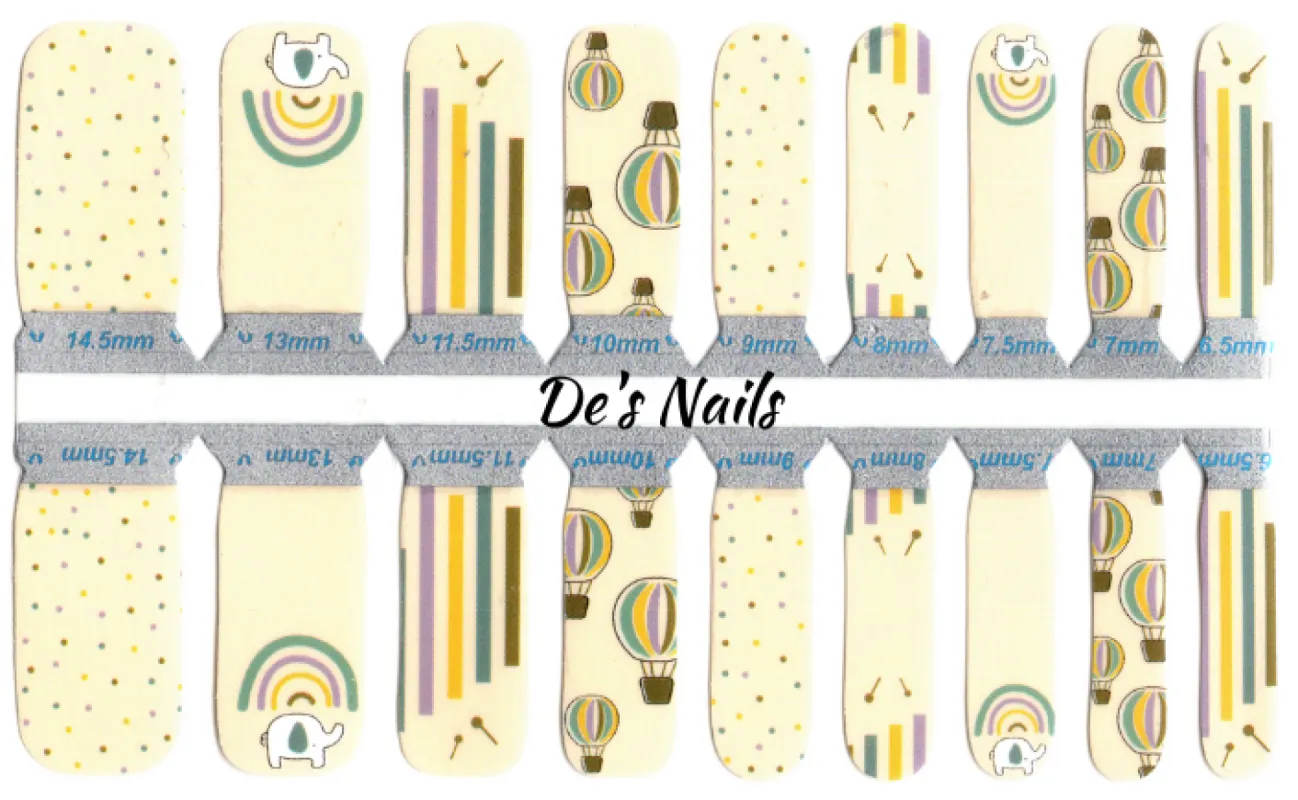 Balloon Blast  - Petite  Nail Polish Wraps sold by De's Nails