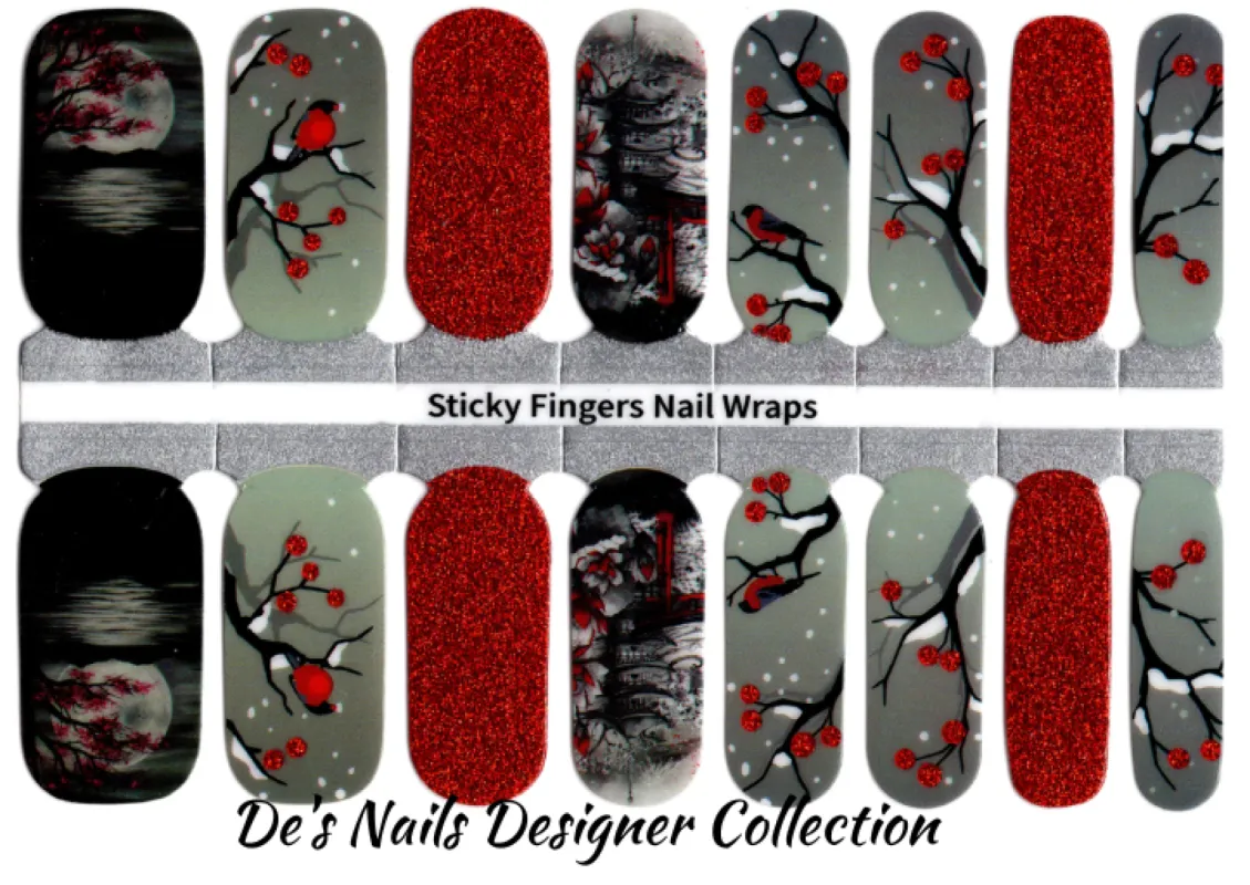 Winter Visits - Designer Nail Polish Wraps sold by De's Nails