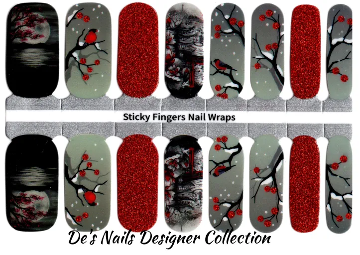 Winter Visits - Designer Nail Polish Wraps sold by De's Nails