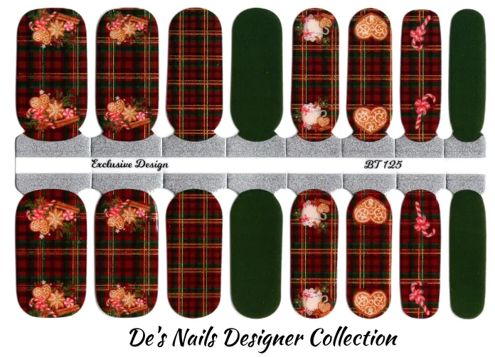 Sweet Christmas Plaid - Designer Nail Polish Wraps sold by De's Nails