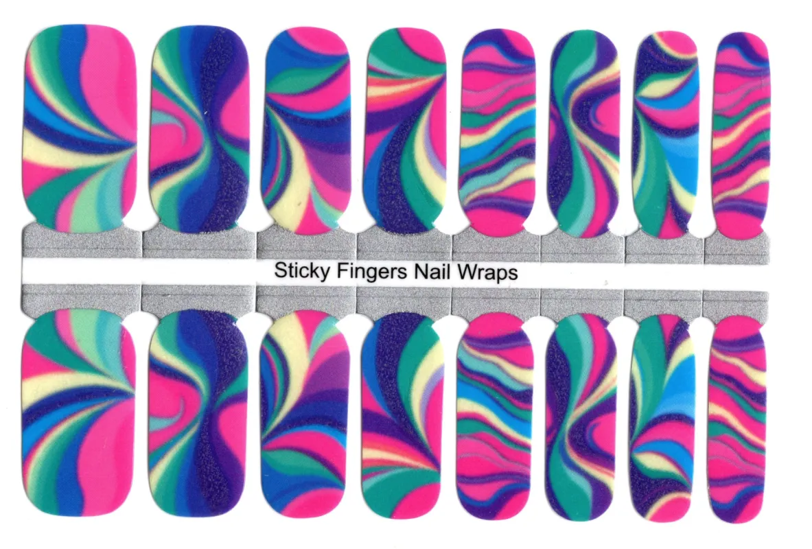 Neon Glow - Designer Nail Polish Wraps sold by De's Nails