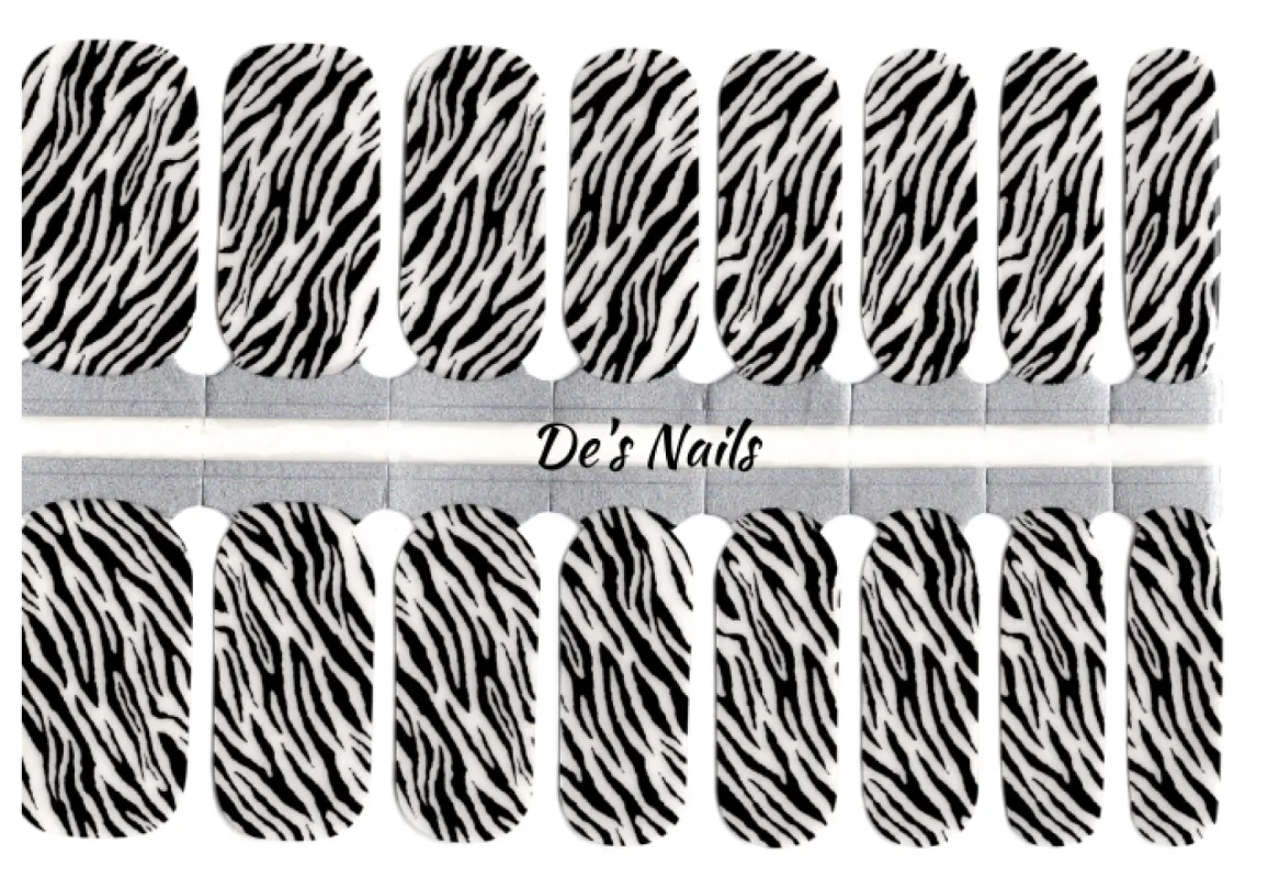 Zebra - Clear Overlay Nail Polish Wraps sold by De's Nails