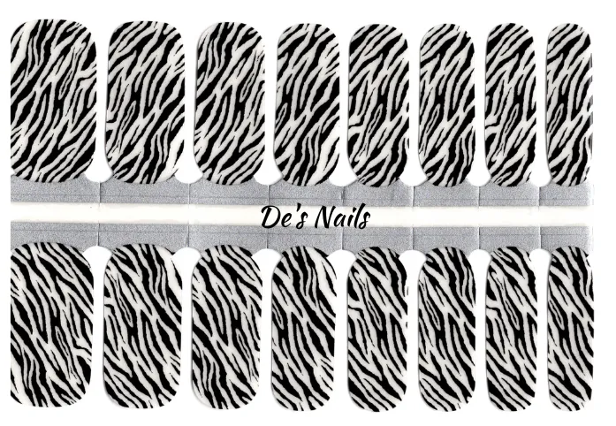 Zebra - Clear Overlay Nail Polish Wraps sold by De's Nails