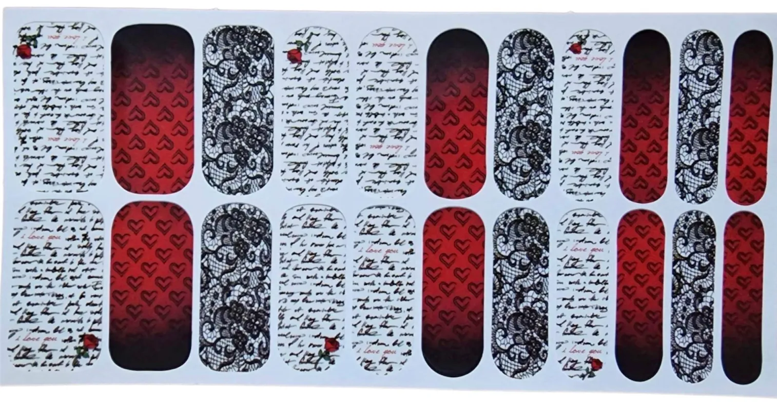 Letters of Love - Designer Nail Polish Wraps sold by De's Nails