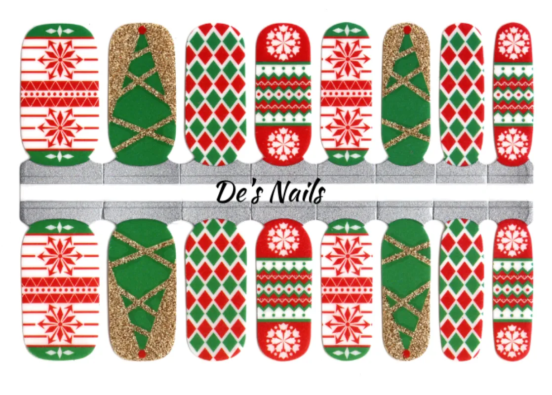 Holiday Glitzy Glam- Nail Polish Wraps sold by De's Nails