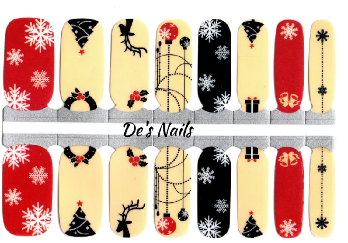 Vintage Holiday Nail Polish Wraps sold by De's Nails