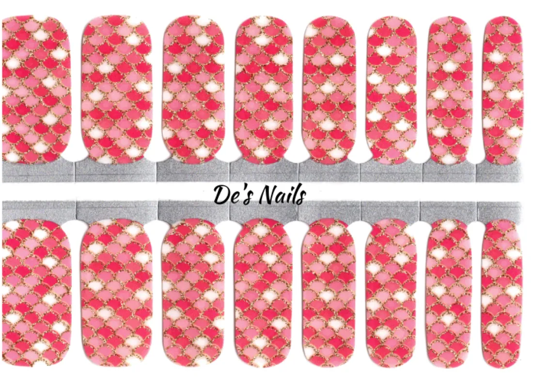 Pink Mermaid Nail Polish Wraps sold by De's Nails