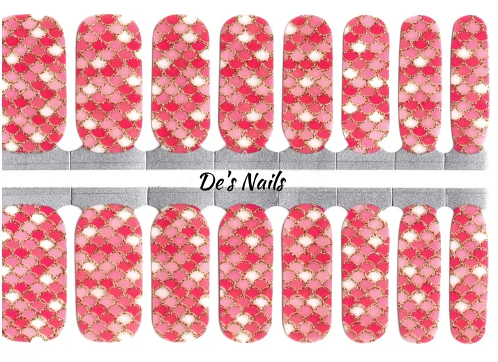 Pink Mermaid Nail Polish Wraps sold by De's Nails