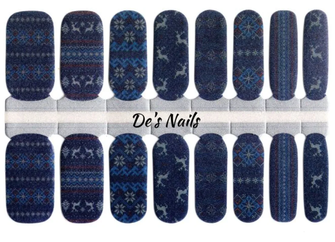 Blue Blue Christmas - Nail Polish Wraps sold by De's Nails