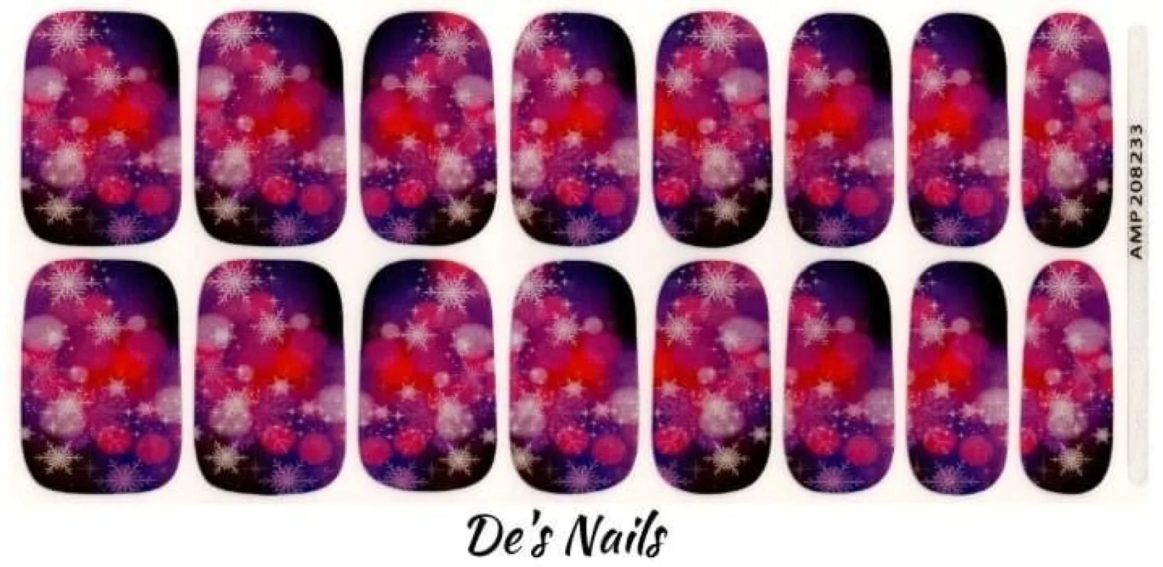 Twinkling Snowflakes - Premium Nail Polish Wraps sold by De's Nails