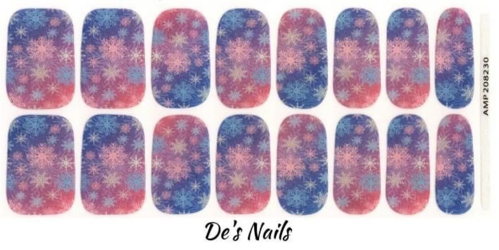 Snowflake Shake - Premium Nail Polish Wraps sold by De's Nails