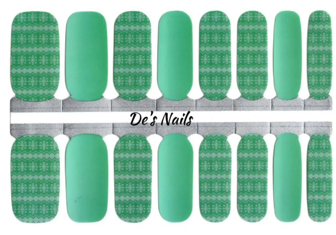 Aqua Knit -  Designer Nail Polish Wraps sold by De's Nails