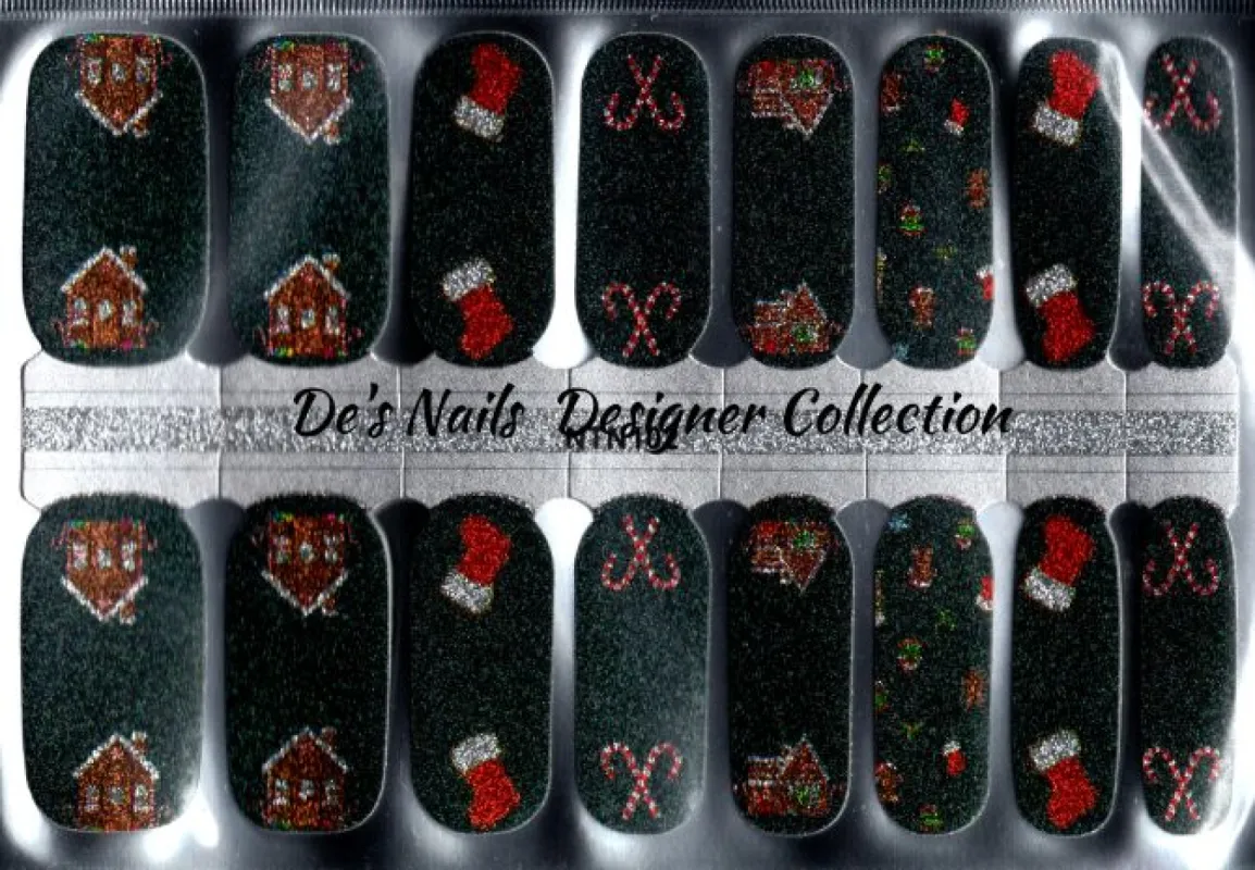 Gingerbread House Designer Nail Polish Wraps sold by De's Nails