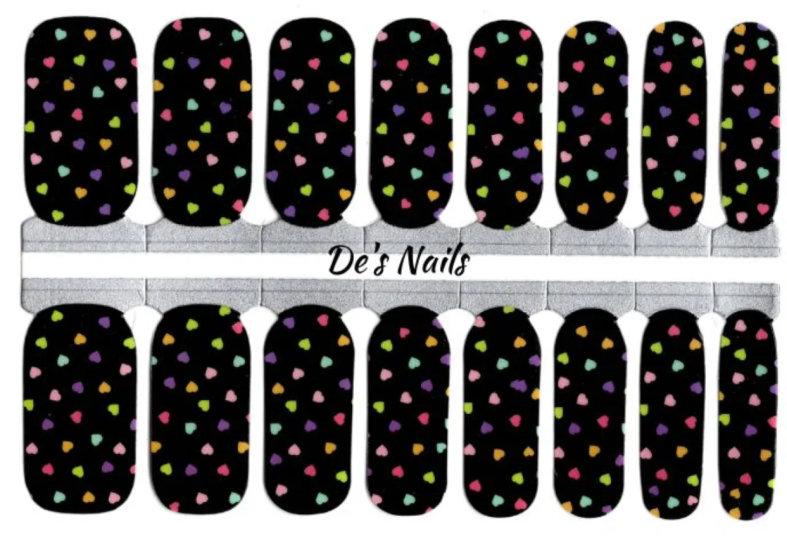 Candy Hearts - Nail Polish Wraps sold by De's Nails
